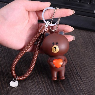 Móc khóa gấu Brown (ôm trái tim, mẫu 2) - Muasamhot1208