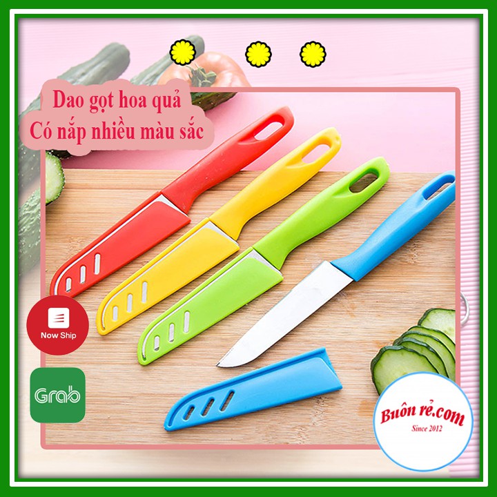 Dao inox gọt hoa quả có nắp nhiều màu đẹp mắt 01208 _ Buonrecom