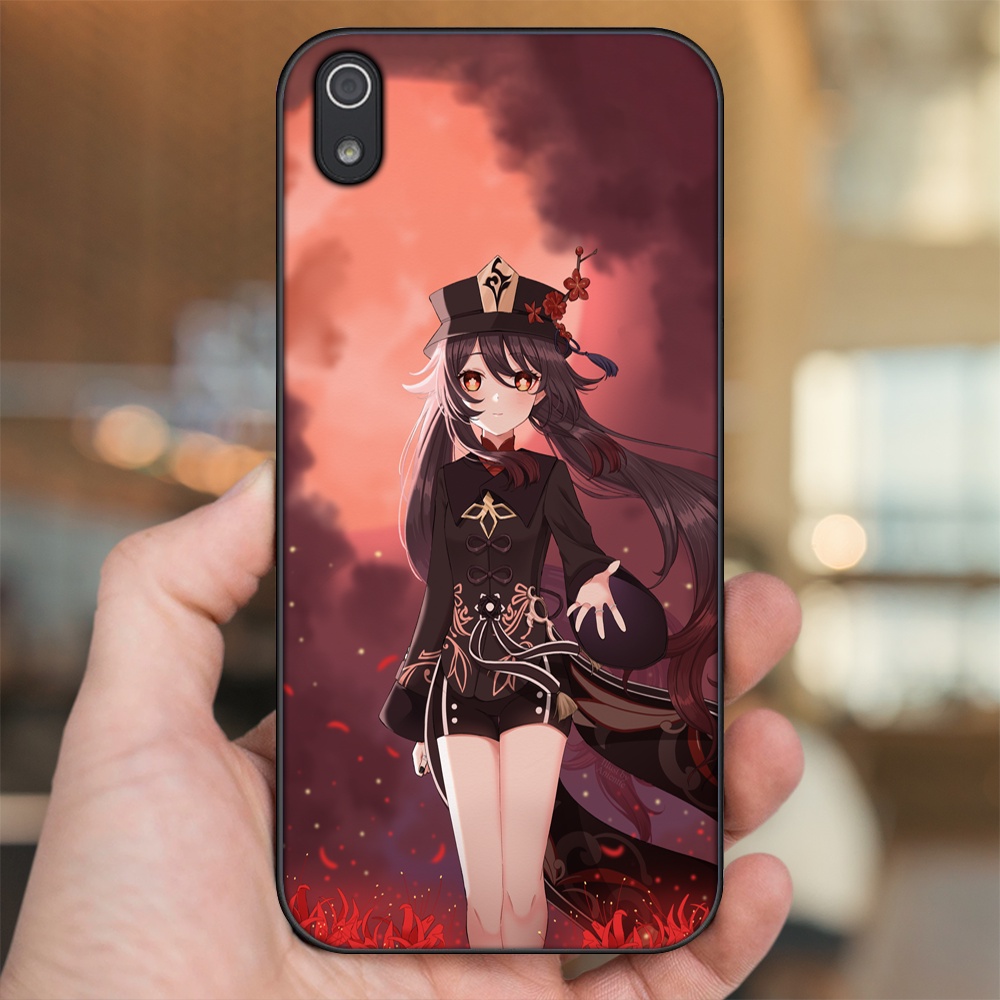 Ốp lưng Xiaomi Redmi 7A viền đen in hình Hutao Genshin Impact