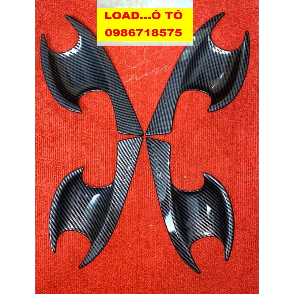 Bộ Ốp Tay Nắm và Hõm Cửa Xe Kia Cerato 2019-2021 Mẫu Vân Carbon Cao Cấp