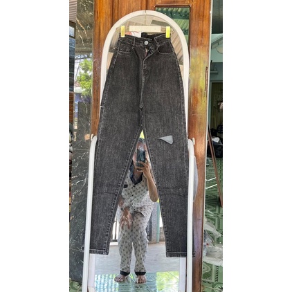 Jeans dài lưng cao co giãn rách bẹ PT