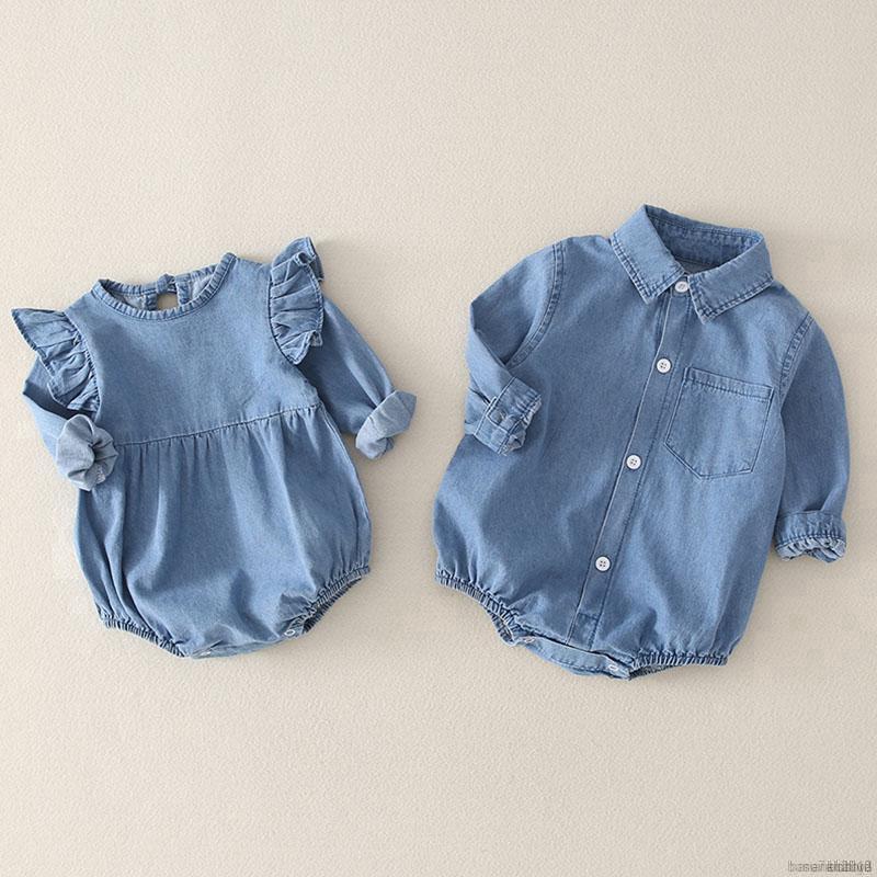 Jumpsuit tay dài phong cách Hàn Quốc kiểu dáng đơn giản đáng yêu dành cho bé gái