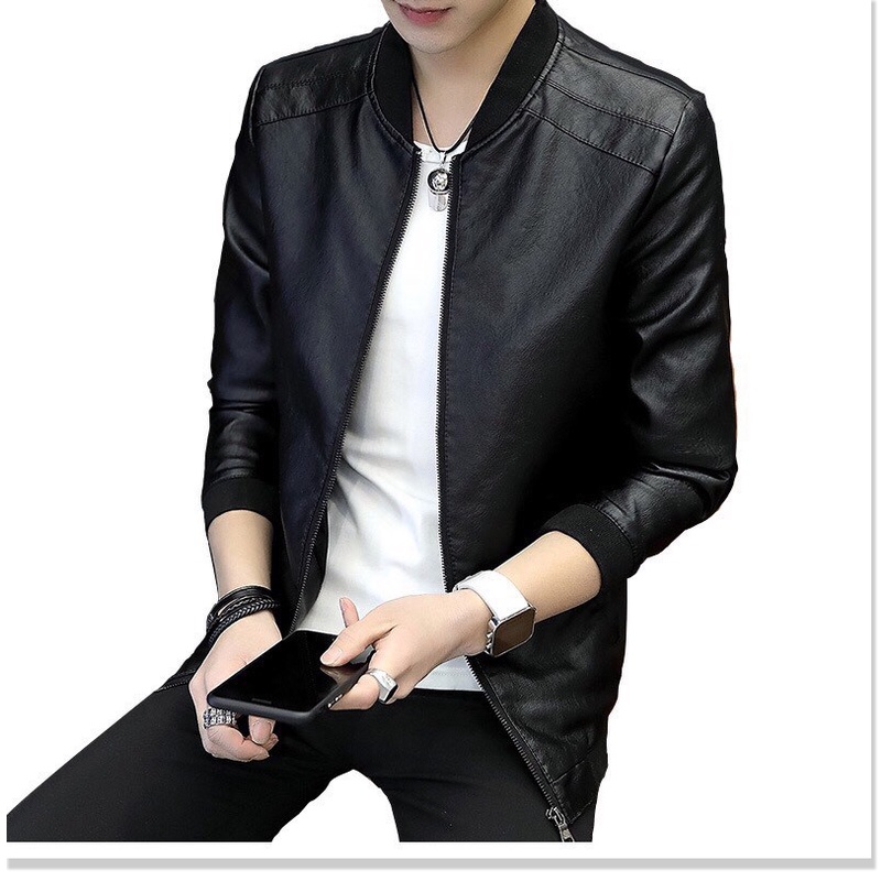 Áo khoác da nam bomber xịn xò cao cấp cho các bạn cool ngầu , bao bảnh THỜI TRANG LANA FASHION