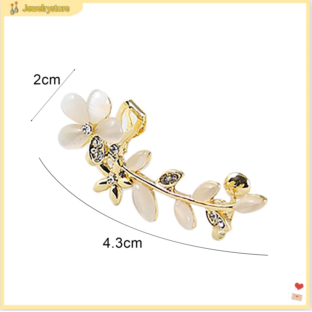Khuyên kẹp vành tai hình hoa đính đá xinh xắn cho nữ