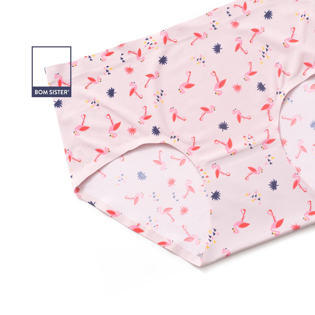 [Mã FAMALLT5 giảm 15% đơn 150k] Quần lót su đúc ép viền hoạ tiết hồng hạc lưng vừa BOM SISTER Q1220 | BigBuy360 - bigbuy360.vn