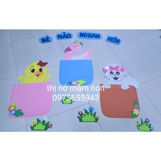Bảng bé ngoan vải nỉ, đồ dùng mầm non, tranh góc