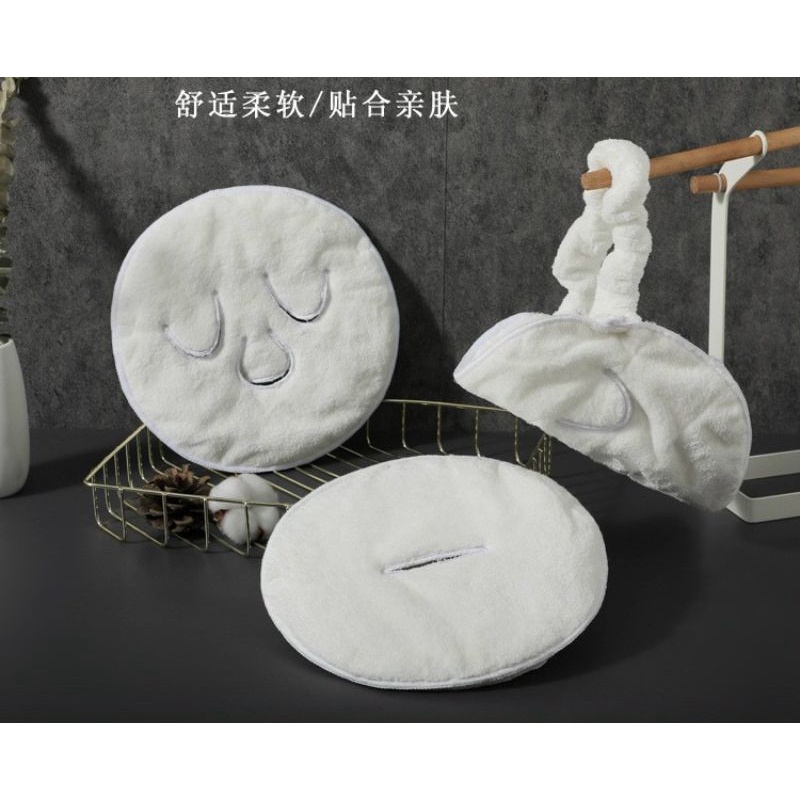 Khăn Đắp Mặt Chườm Nóng Lạnh Làm Đẹp Da Chất Liệu Lông Cừu