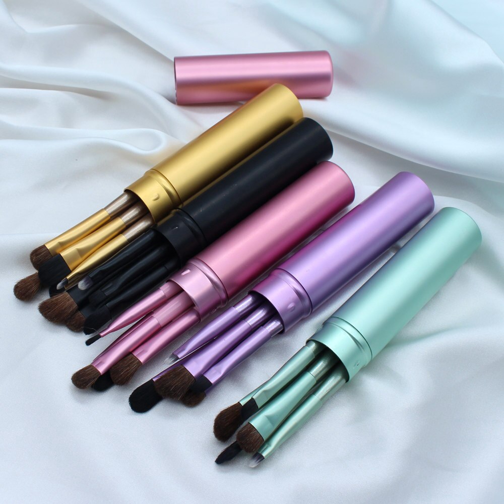 5 Bộ Cọ Trang Điểm Chuyên Nghiệp Tiện Dụng bộ cọ trang điểm gồm cây tặng kèm túi zip Vintage dành cho trang điểm cá nhân và chuyên nghiệp