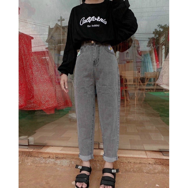 Quần baggy jean nữ cao cấp, màu xám wash rách cá tính, chất vải denim dày dặn, mềm, mang thoái mái,quần jeans Q_boutique | BigBuy360 - bigbuy360.vn