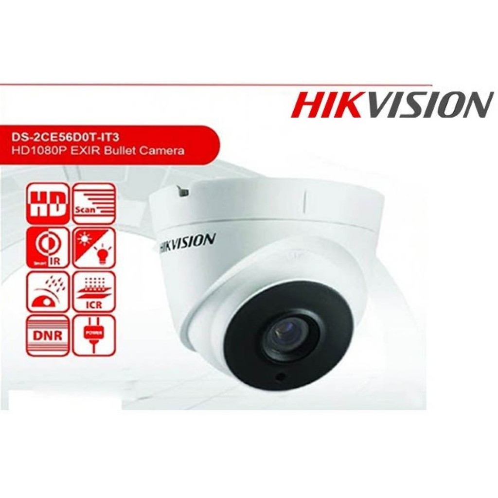 Camera HD-TVI Dome hồng ngoại 2.0 Megapixel HIKVISION DS-2CE56D0T-IT3(C) Hàng chính hãng