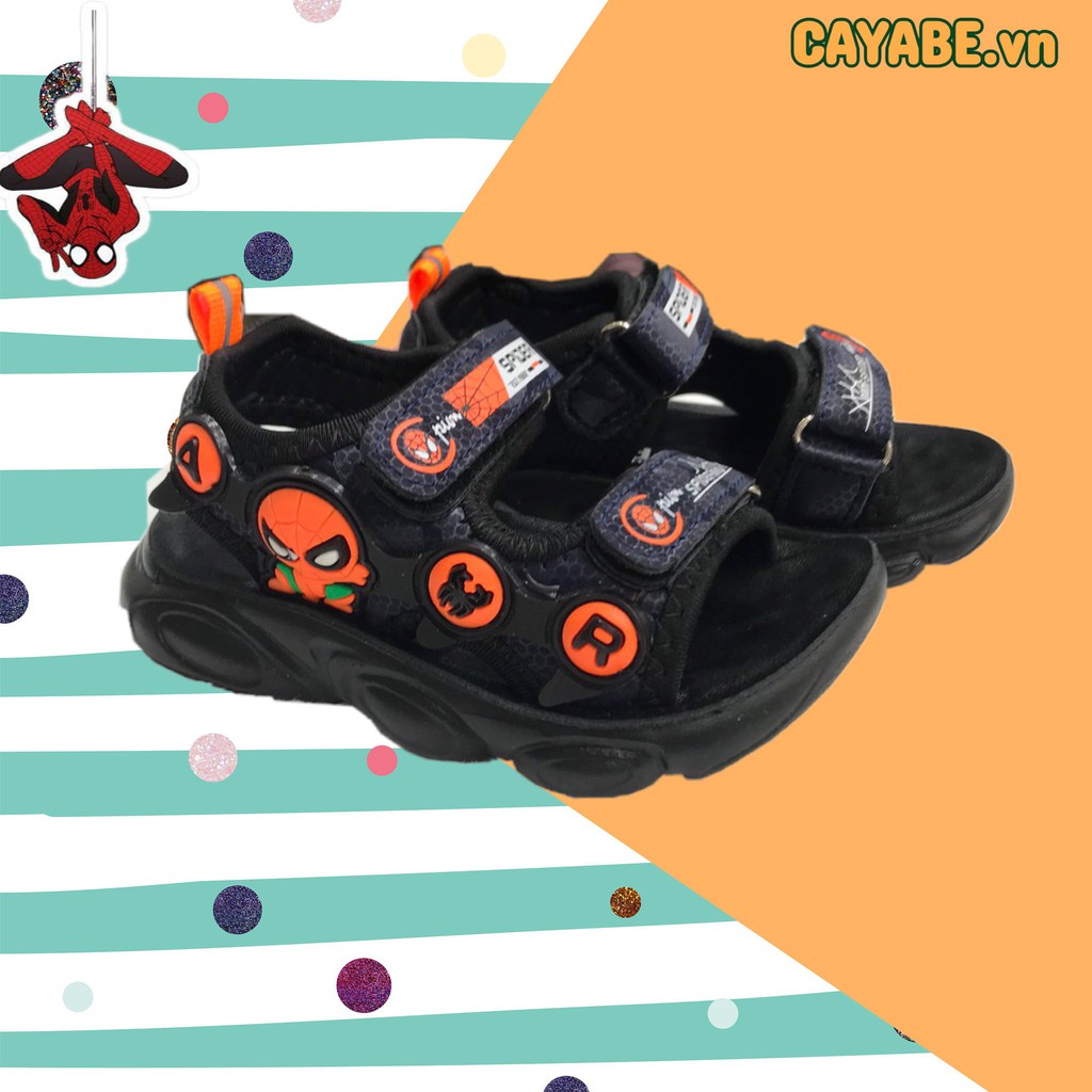 GIÀY SANDAL TRẺ EM CAYABE NGƯỜI NHỆN SPIDERMAN XANH ĐEN