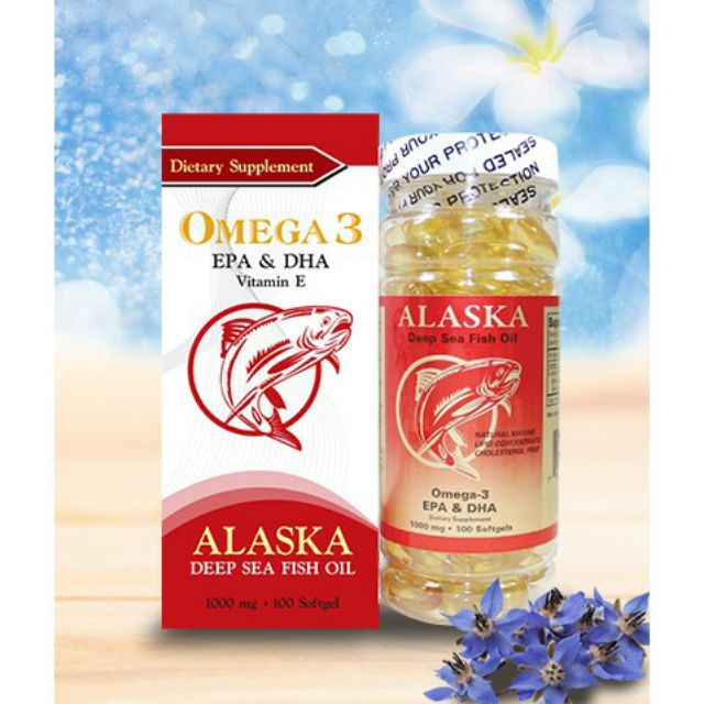 Viên Dầu Cá Omega 3 EPA & DHA  Alaska 1000Mg Cải thiện chức năng cho não bộ Nâng cao thị lực