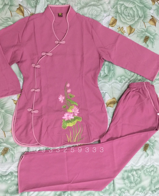 Đồ Lam Đi Chùa# Tàu Xéo Hoa Thêu Vạc Áo # Quần Áo # Đồ Bộ Nữ