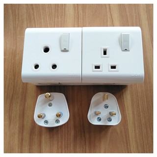 COMBO Ổ cắm 3 chấu - Phích cắm PUK LiOA Kiểu Anh - Tiêu chuẩn châu Âu