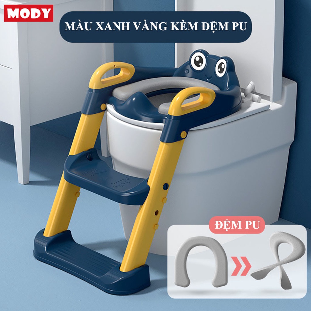 Thang bô vệ sinh gấp gọn bằng nhựa cao cấp kèm đệm PU siêu mềm cho bé Mody M39535