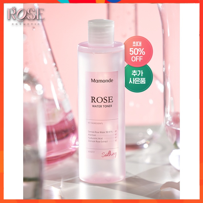 Nước Hoa Hồng Mamonde Rose Water Toner ⚡⚡ Không Cồn Cân Bằng Dưỡng Ẩm Da Ngay Tức Thì Mẫu Mới 150ML / 250ML