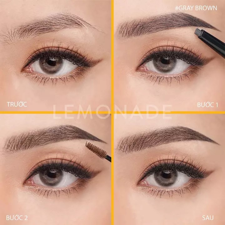 [ĐỦ 3 MÀU] CHÌ KẺ LÔNG MÀY 2 ĐẦU LEMONADE WANT IT GO IT DUAL EYEBROW