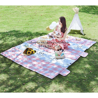 Thảm picnic dã ngoại  ( thảm du lịch 2 lớp có quai xách )