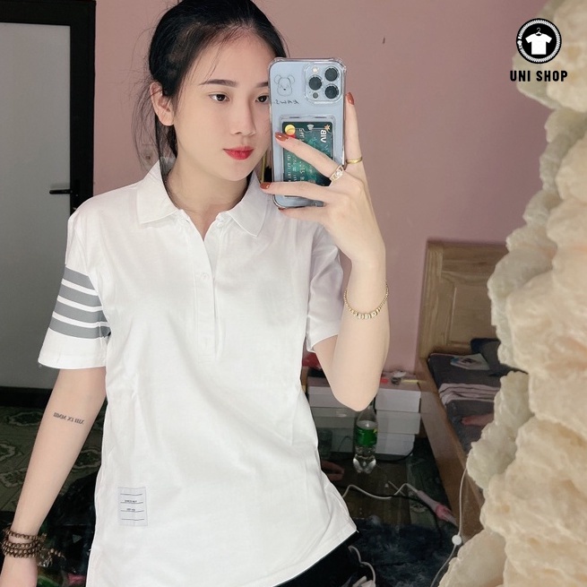 Áo Polo Nam 4 Sọc Hotten 2022 Chất Vải Cotton Cao Cấp Co Dãn 4 Chiều - Mã 4 sọc tay, -Áo Polo UNISEX, Áo Polo chính Hãng