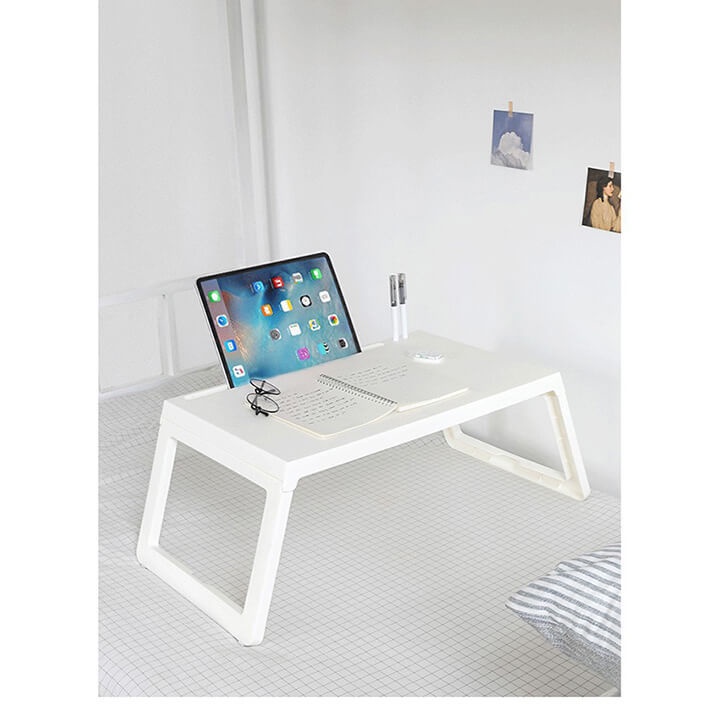 Bàn học gấp gọn có khe cắm IPad thông minh làm bằng nhựa cao cấp cho học sinh sinh viên, bàn học decor phòng cho bé