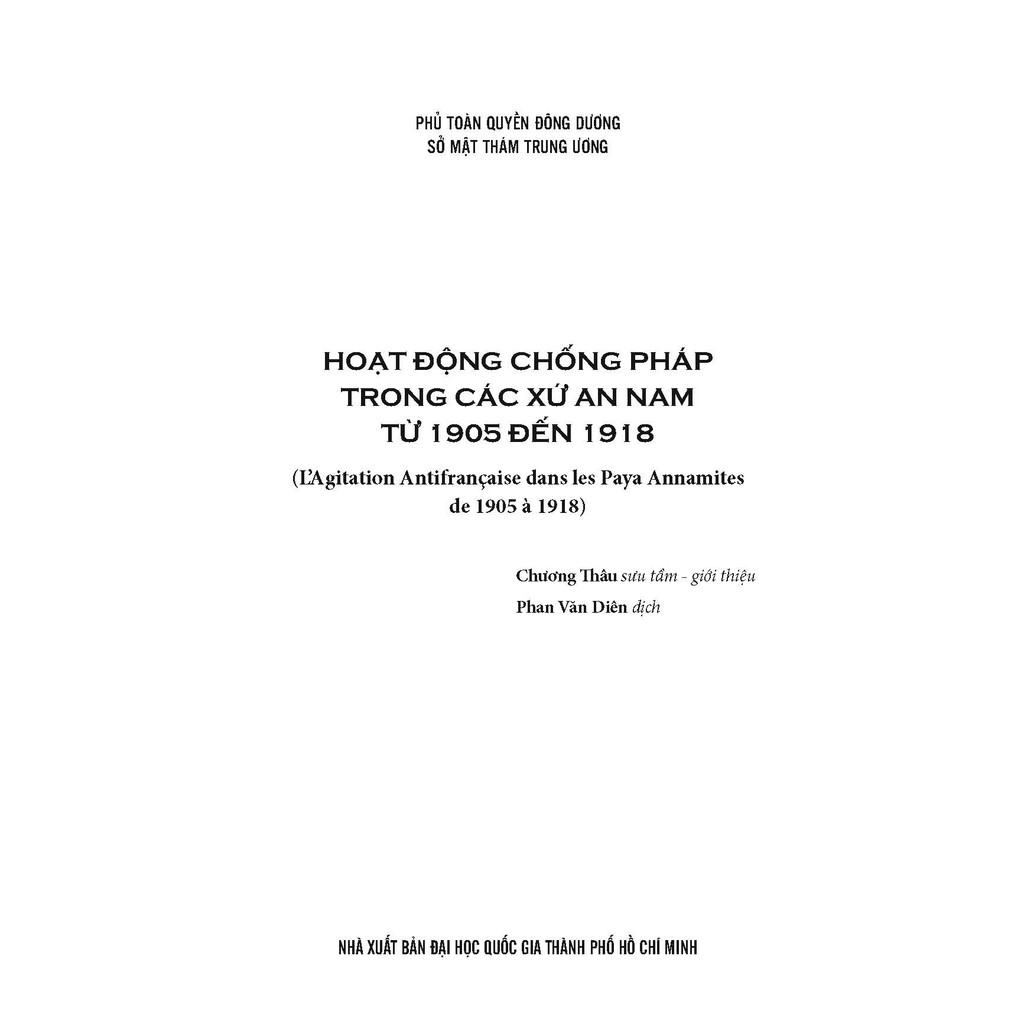 Sách - Hoạt Động Chống Pháp Trong Các Xứ An Nam Từ 1919 Đến 1918