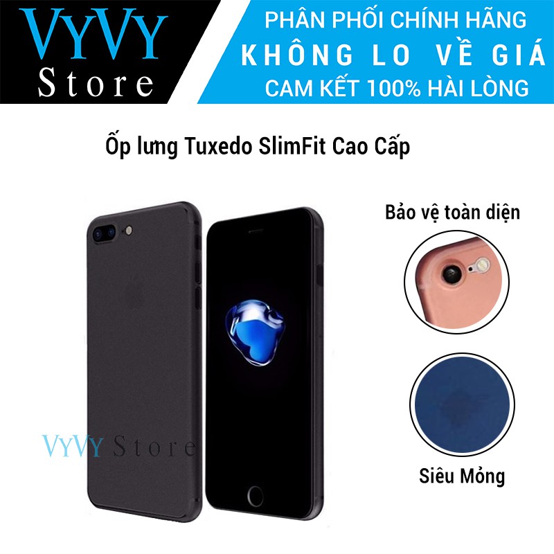 Ốp lưng iPhone 7 / 8 / 7 Plus / 8 Plus Tuxedo Slim fit siêu mỏng, nhựa PP vân sần cao cấp