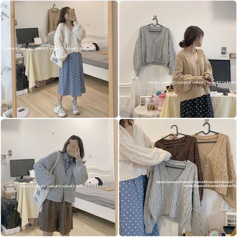 Áo Khoác Cardigan Nữ Len Thừng Siêu Xinh Chất Đẹp CN11 | BigBuy360 - bigbuy360.vn