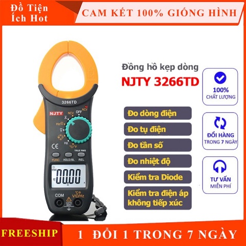 Ampe Kìm NJTY 3266TD phiên bản mới nhất .Đo Tụ,Tần Số, Nhiệt Độ...