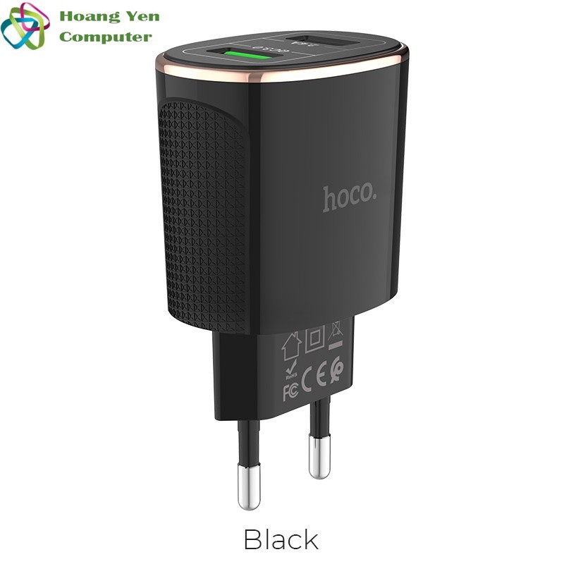 Cốc Sạc Nhanh Hoco C60A QC3.0 18W 2 Cổng USB - BH 1 năm Chính Hãng - Hoàng Yến Computer