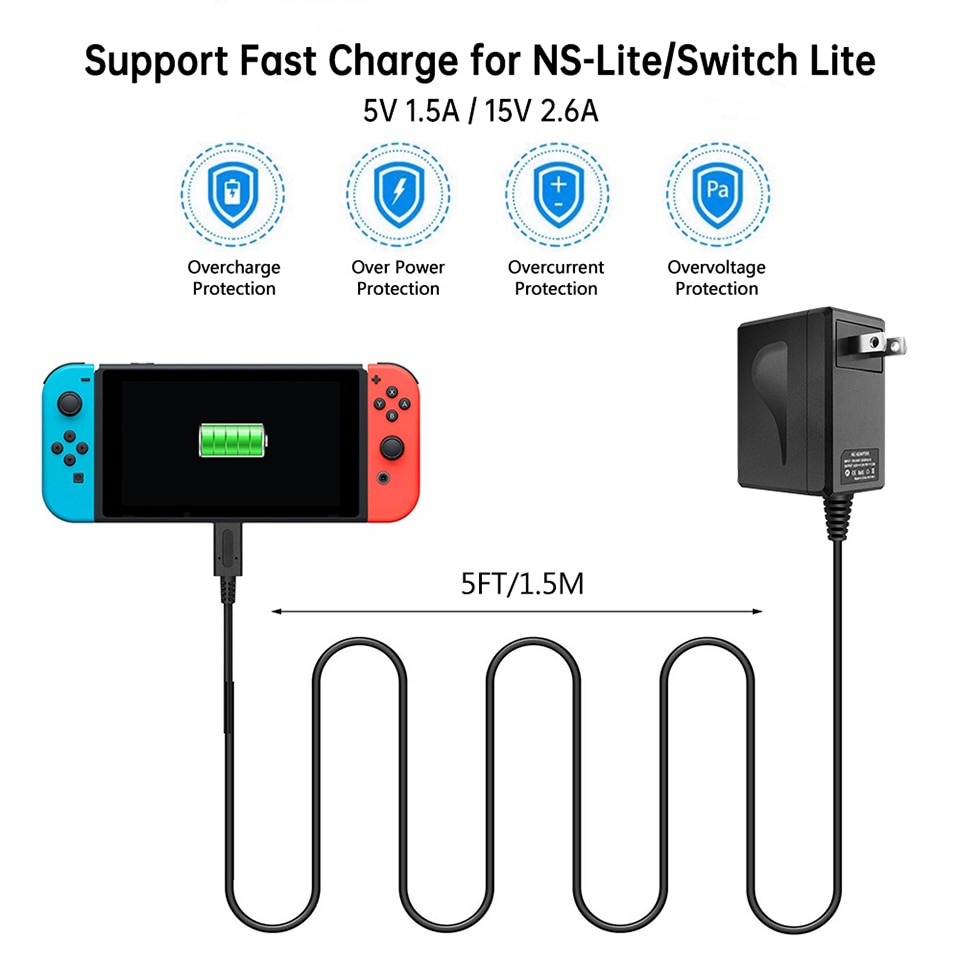 Sạc nhanh chuyển đổi 5V 1.5A 15V 2.6A cho Nintendo Switch/ Lite
