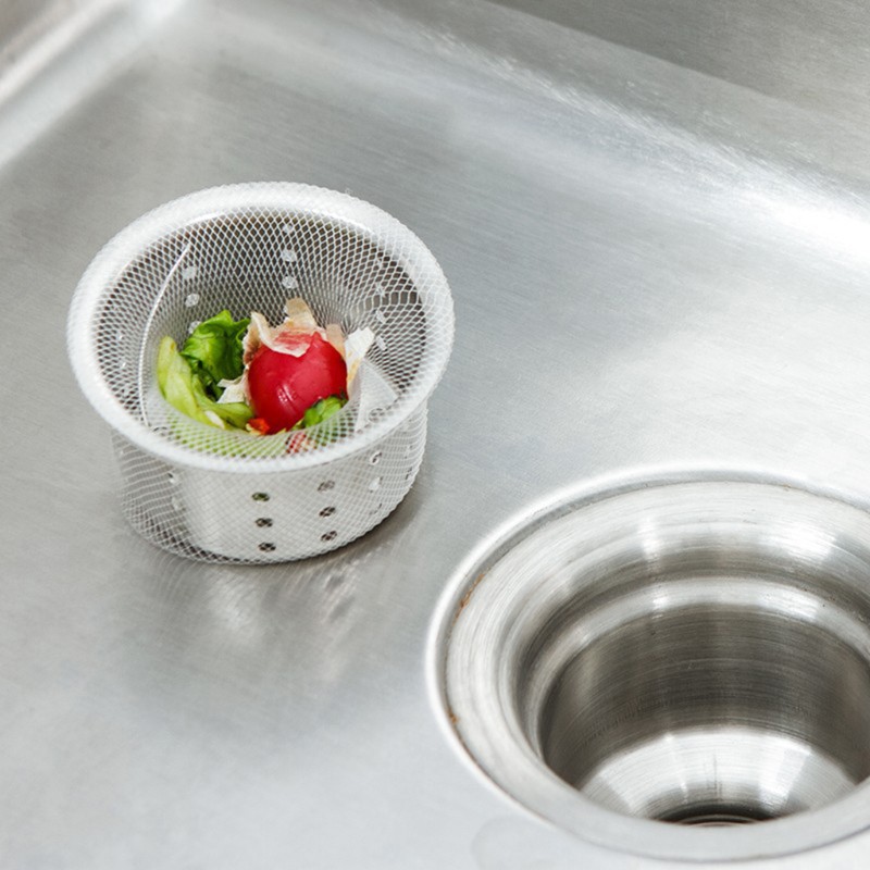 Bộ 100 cái túi lưới lọc rác bồn rửa bếp dùng 1 lần