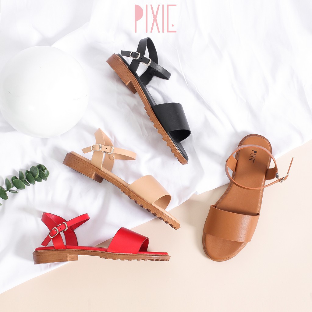 Giày Sandal Bệt 2cm Quai Bản To Pixie X468