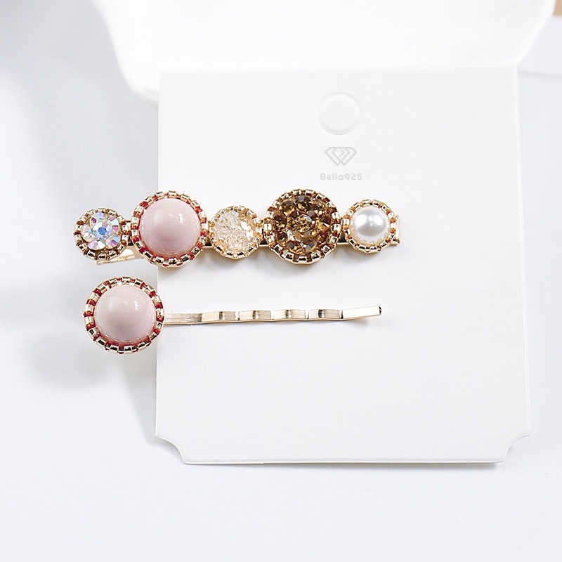 Kẹp tóc Bella 925 bộ 2 cài tóc đính đá cổ điển phong cách Hàn Quốc