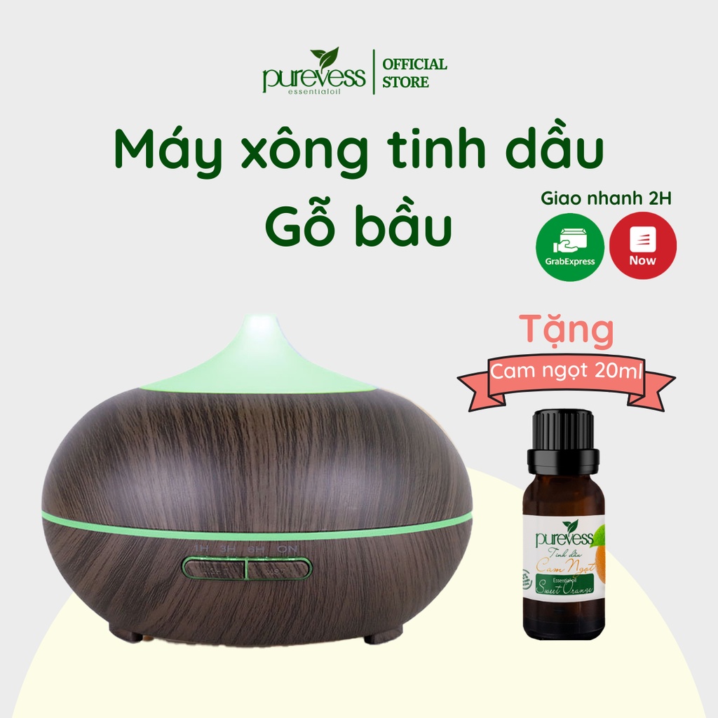 Máy xông tinh dầu, máy phun sương tạo ẩm, máy khuếch tán, bảo hành 6 tháng - Purevess gian hàng chính hãng