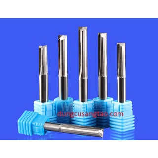 Dao phay cắt gỗ, nhựa, nhôm loại 2 ME thẳng cốt 6mm Weitol / Dao phay thẳng cốt 6mm