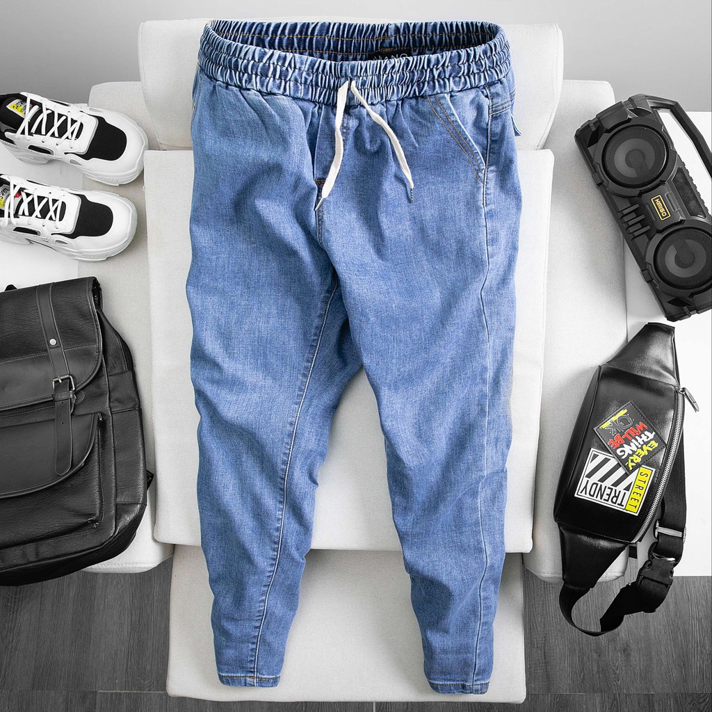 Quần JEAN cạp chun kết hợp cùng dây rút form baggy QJ582