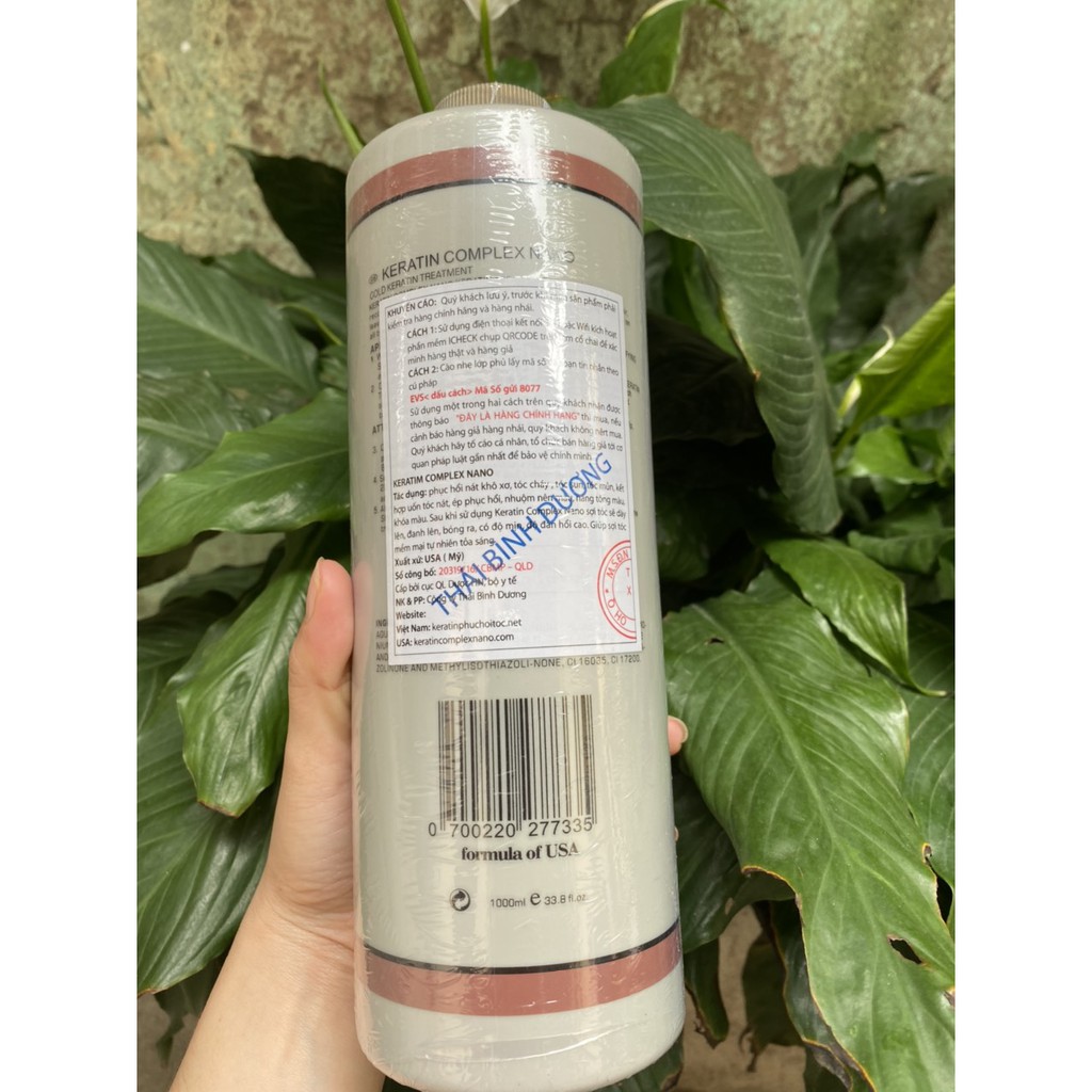 Phục hồi KERATIN NANO COMPLEX 1000ml, phục hồi tóc hư tổn nặng, giúp tóc chắc khỏe có độ đàn hồi, kích thích mọc tóc