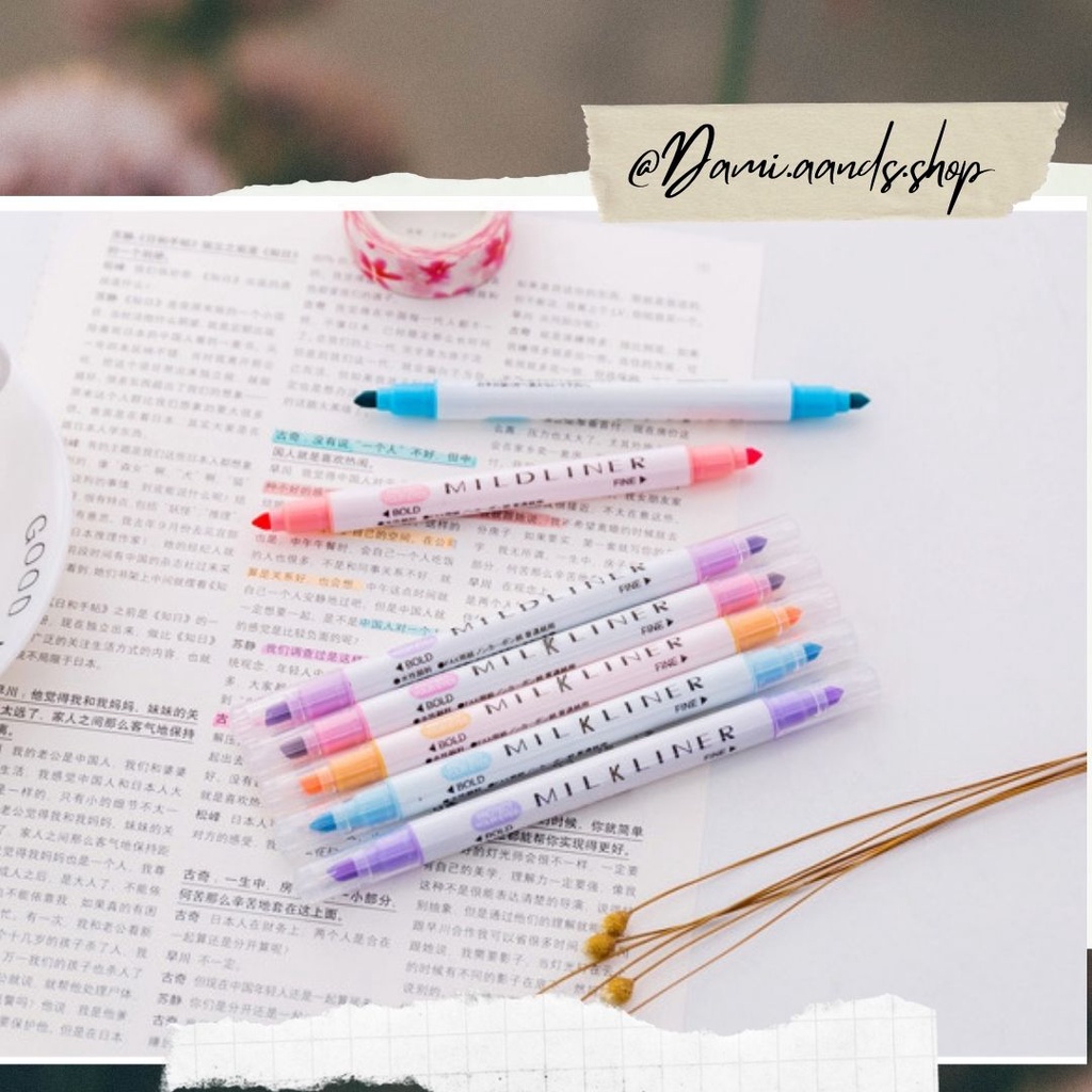 Bút dạ quang 12 bút highlight màu sắc xinh xắn hỗ trợ ghi chú