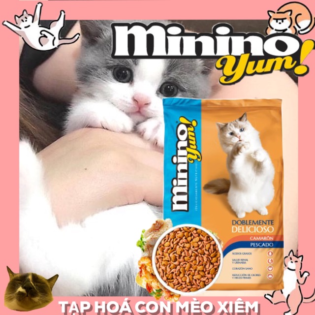 Hạt cho mèo Minino yum 350g, thức ăn khô cho mèo lớn mèo con nhỏ mọi lứa tuổi Con Mèo Xiêm