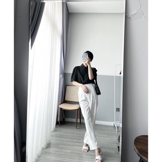 sơ mi cổ nhọn - ĐEN
