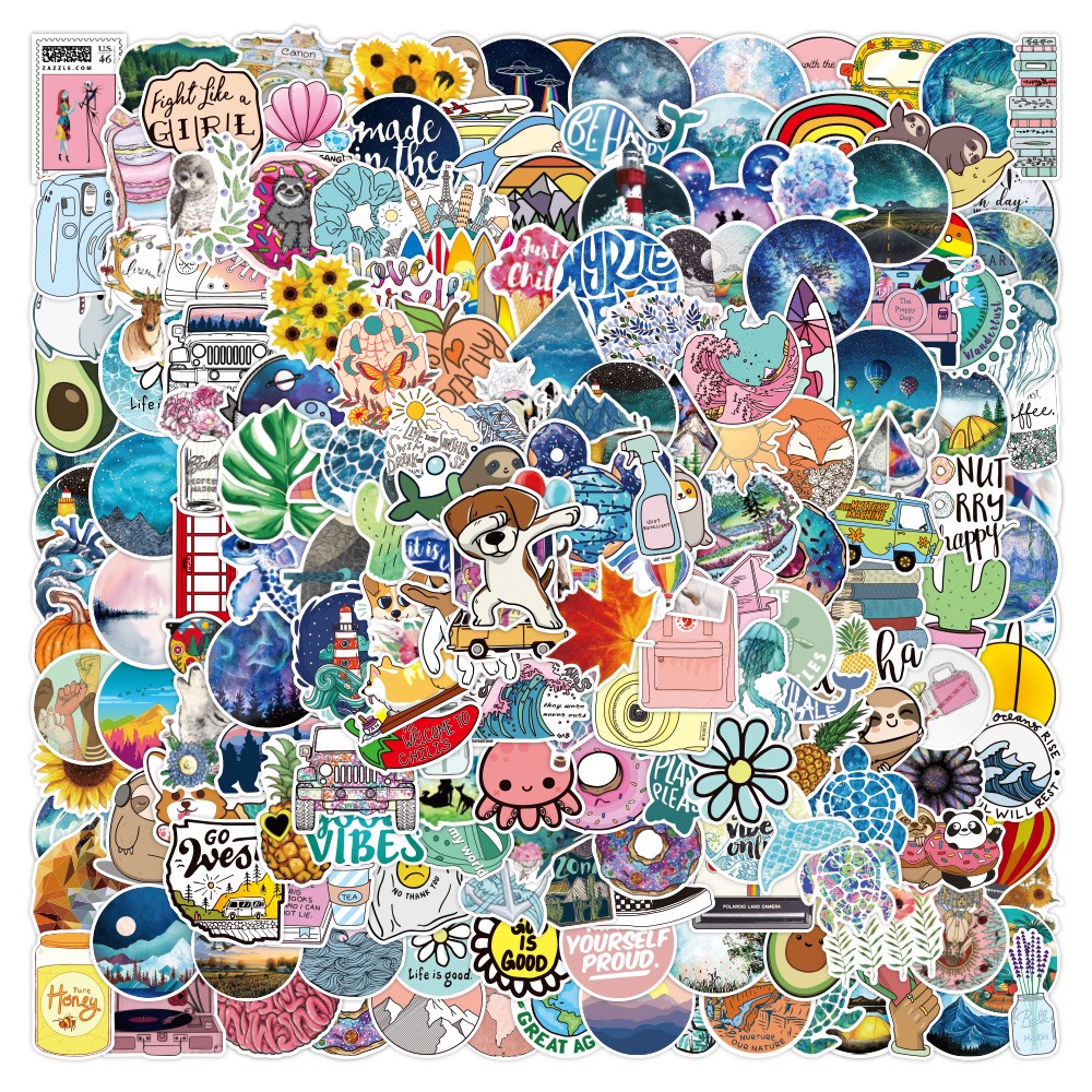 1 Tấm Sticker Dán Laptop Mũ Nón Bảo Hiểm Vali Xe Tay Ga Phong Cách Graffiti Dễ Thương | BigBuy360 - bigbuy360.vn