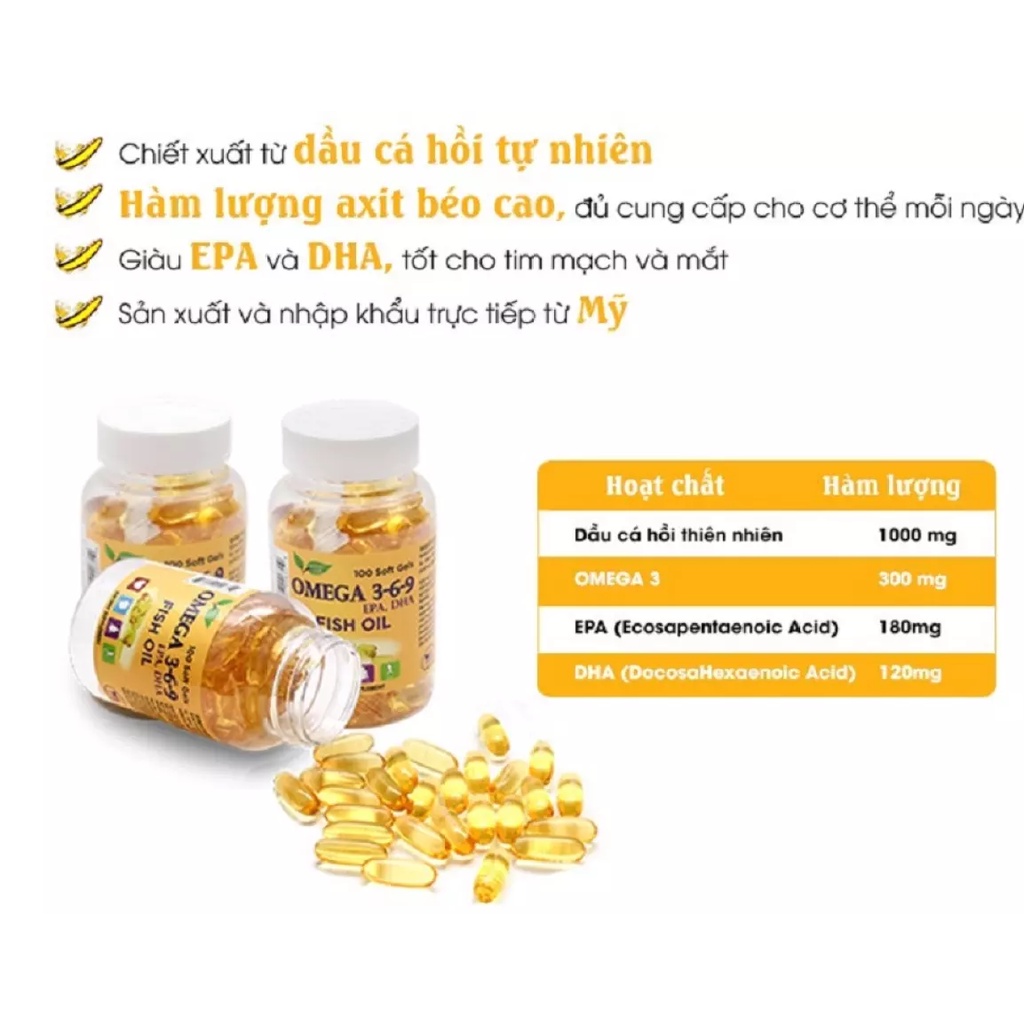 Hộp dầu cá Omega 3 Fish Oil NATURE GIFT