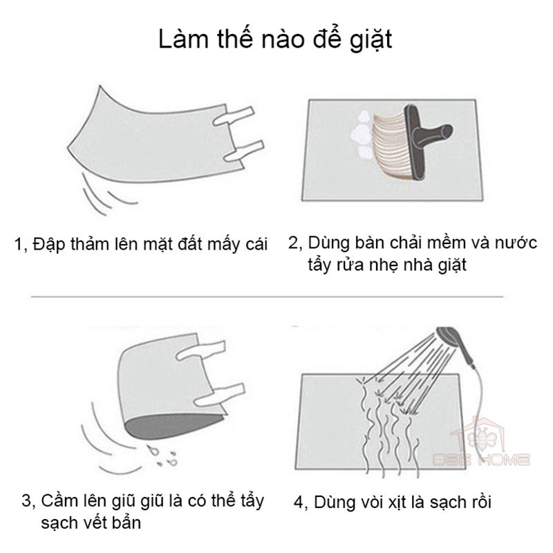 -Hàng nhập khẩu Thảm bếp thảm chùi chân lông mịn cao cấp dầy dặn hoạt hình dễ thương - Beehome -Thảm nhà bếp miếng 40*60