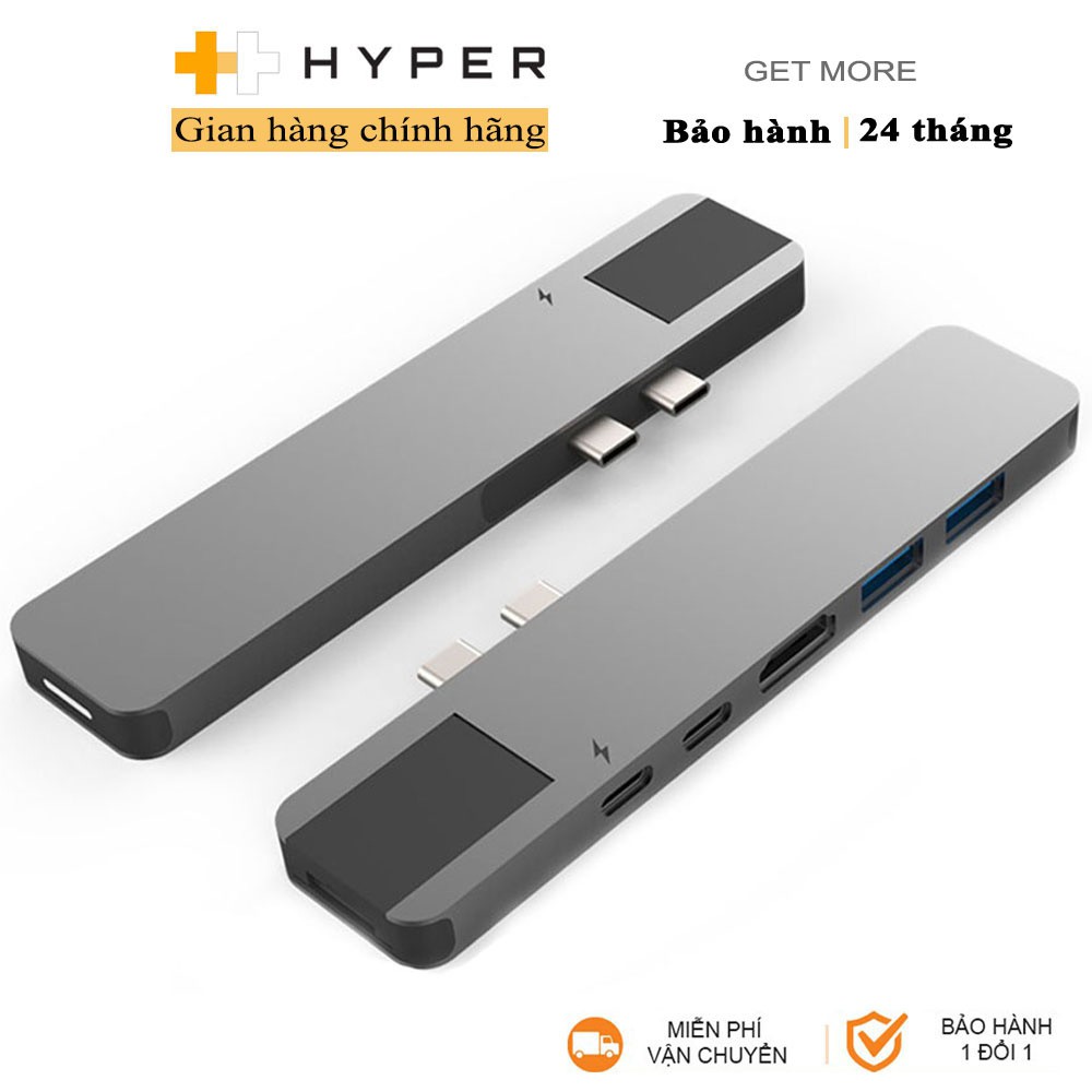 Cổng chuyển HyperDrive Net 6-in-2 USB-C Hub - GN28N - Hàng Chính Hãng