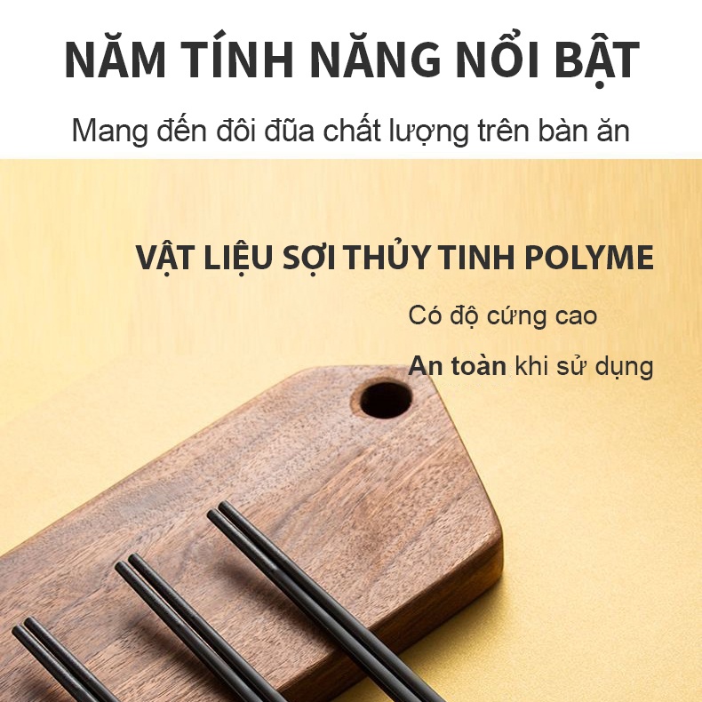 Hộp 10 đôi đũa mạ vàng SAGOKER, mã DUV948