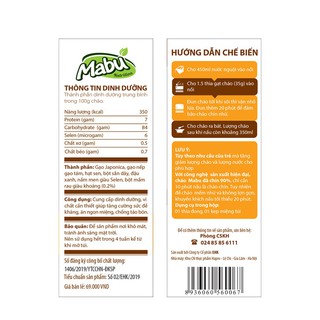 Cháo ăn dặm Mabu hạt vỡ 400gr