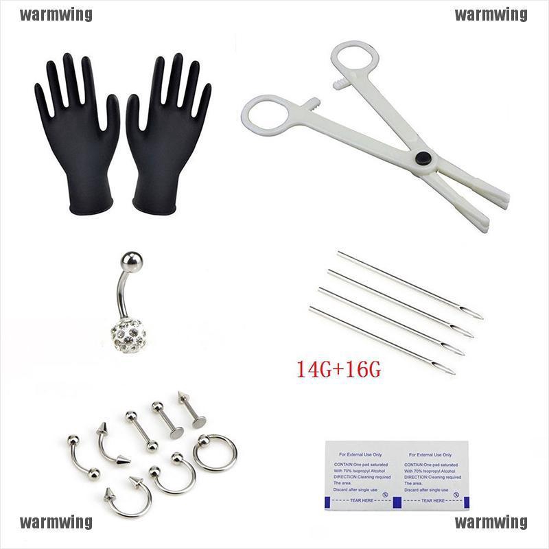 Bộ dụng cụ xỏ khuyên cơ thể 16G và 14G chuyên dụng