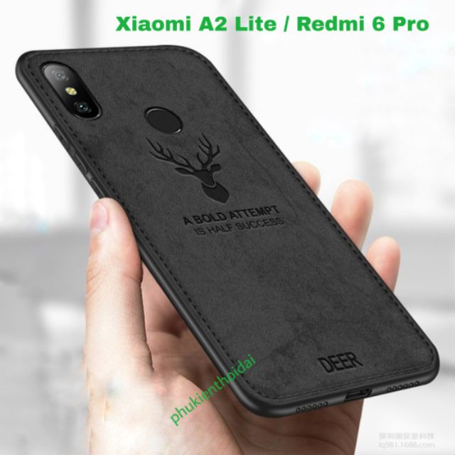 Ốp lưng Xiaomi A2 Lite / Redmi 6 Pro vải Deer HƯƠU thời trang cao cấp