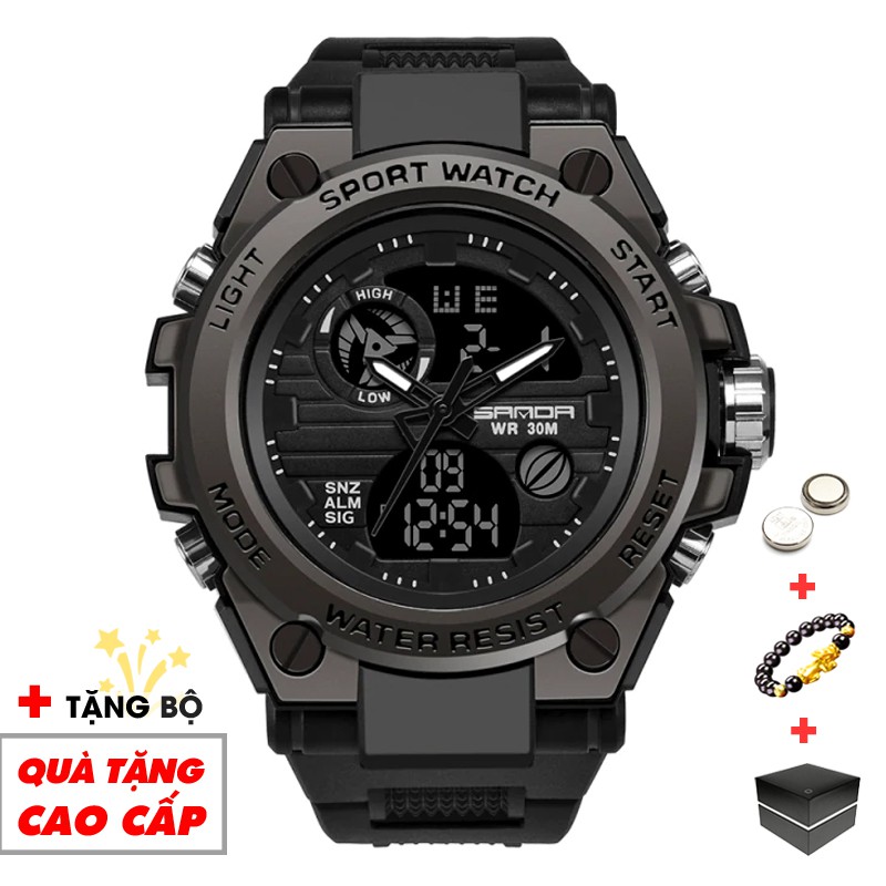 Đồng hồ nam SANDA SA01 điện tử thể thao chống nước chống xước - Đồng hồ 2 máy cực bền kiểu dáng thời trang | BigBuy360 - bigbuy360.vn