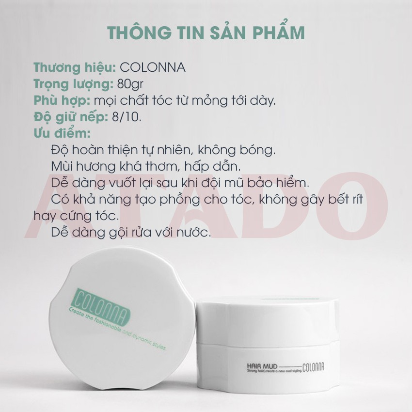 [Chính hãng] Sáp vuốt tóc nam Colonna - 80g